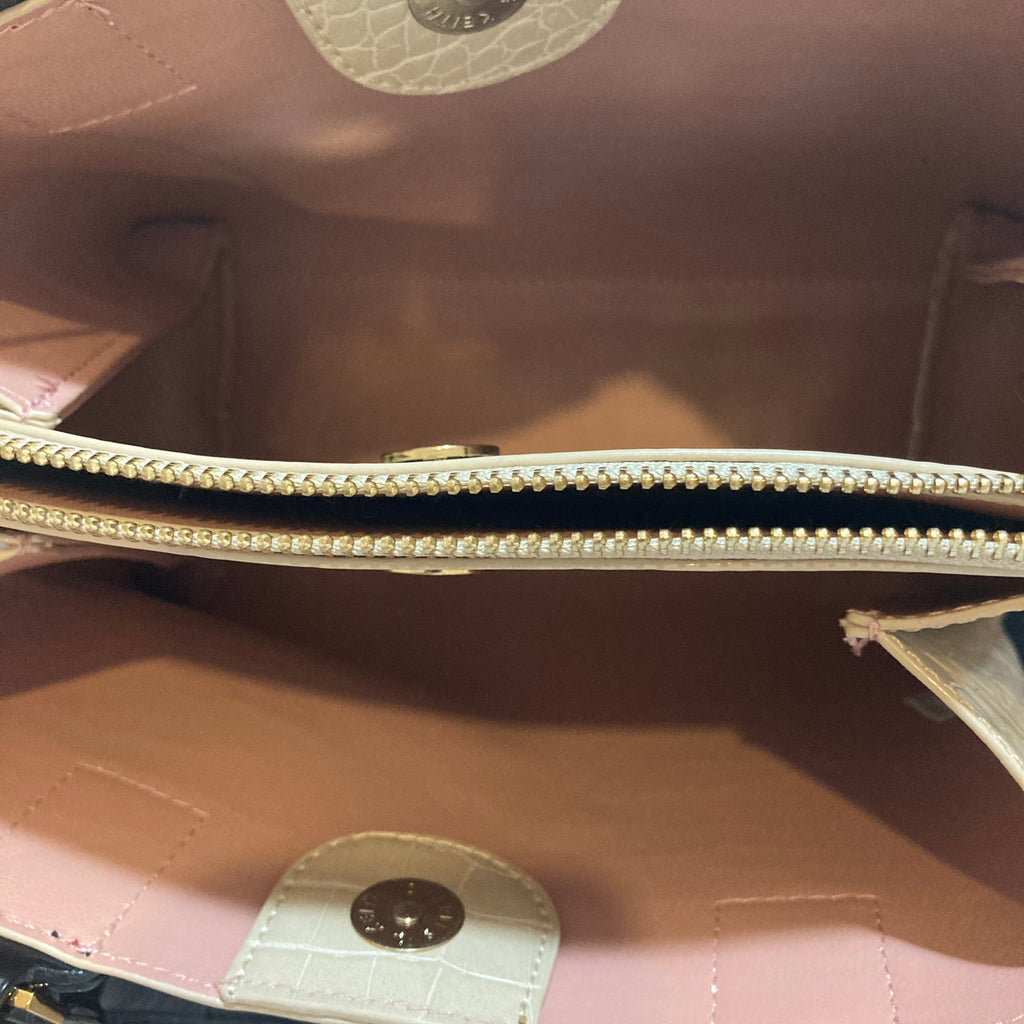 Charles & Keith Beige Croc Print Satchel | Gently Used |
