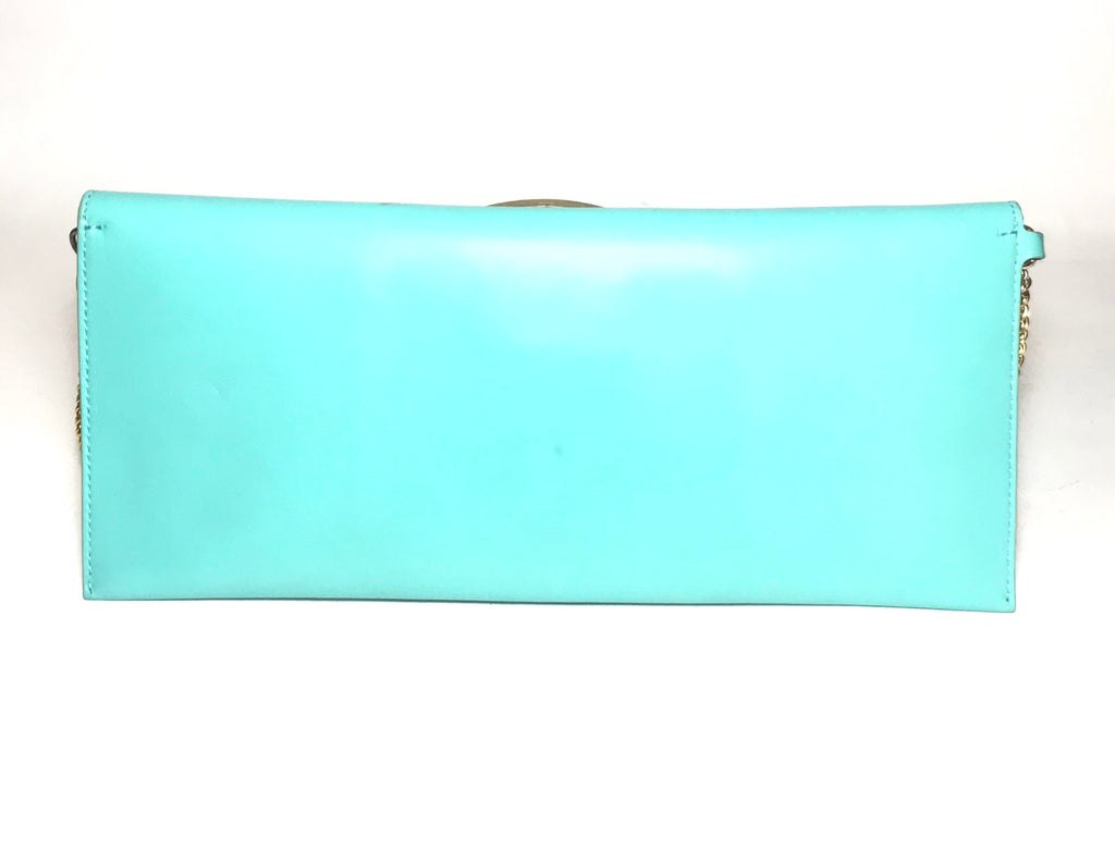 Salvatore Ferragamo Turquoise Leather Clutch | Gently Used |