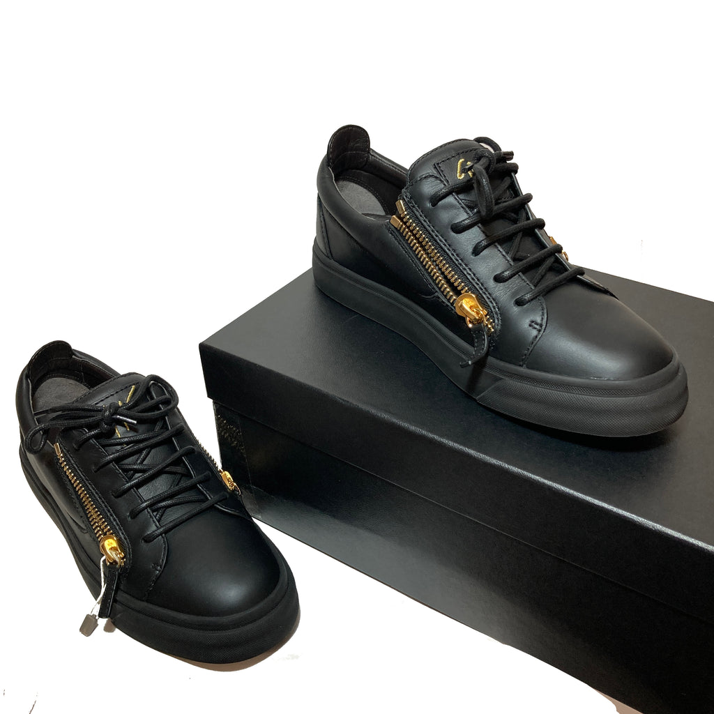 Giuseppe Zanotti Black Leather Sneakers | Brand New |