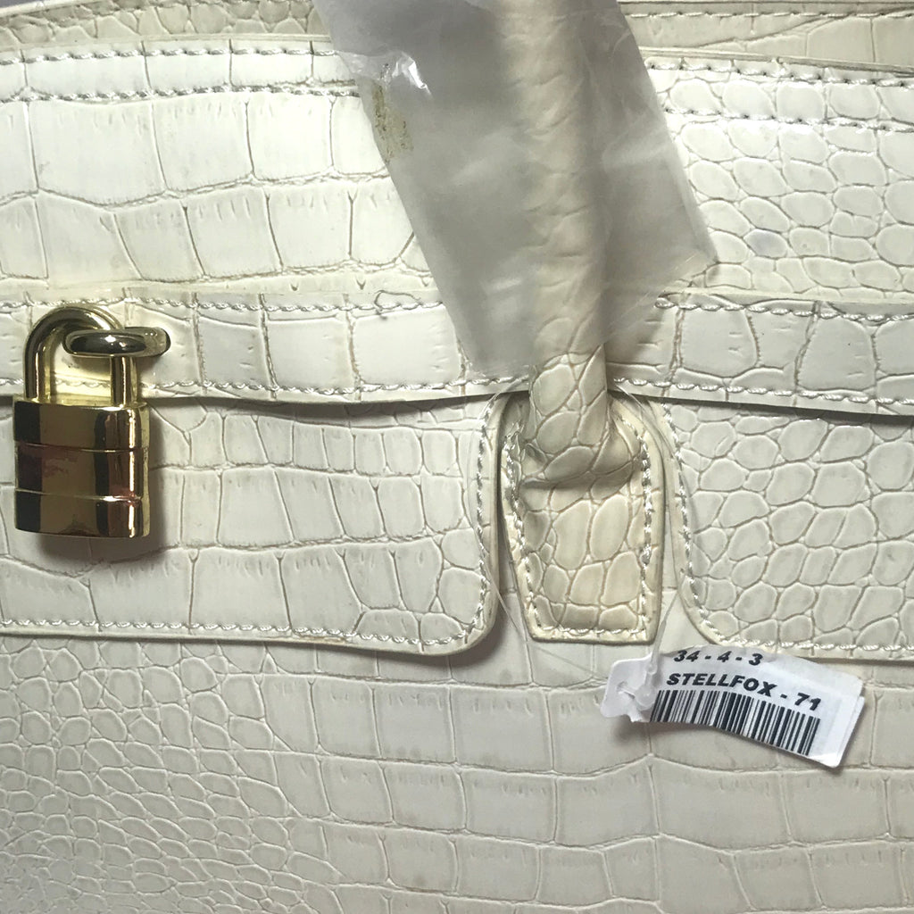 ALDO Cream Leatherette 'Stellfox' Large Tote | Brand New |