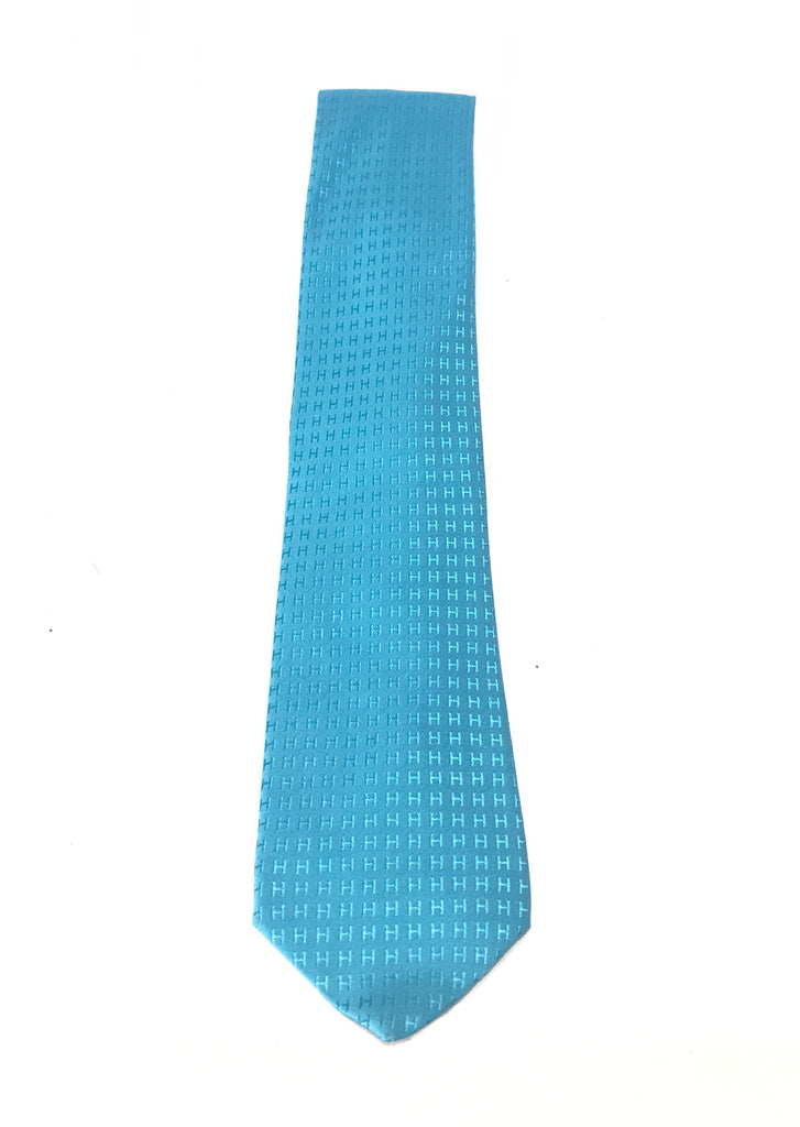 Hermes Turquoise Silk Tie