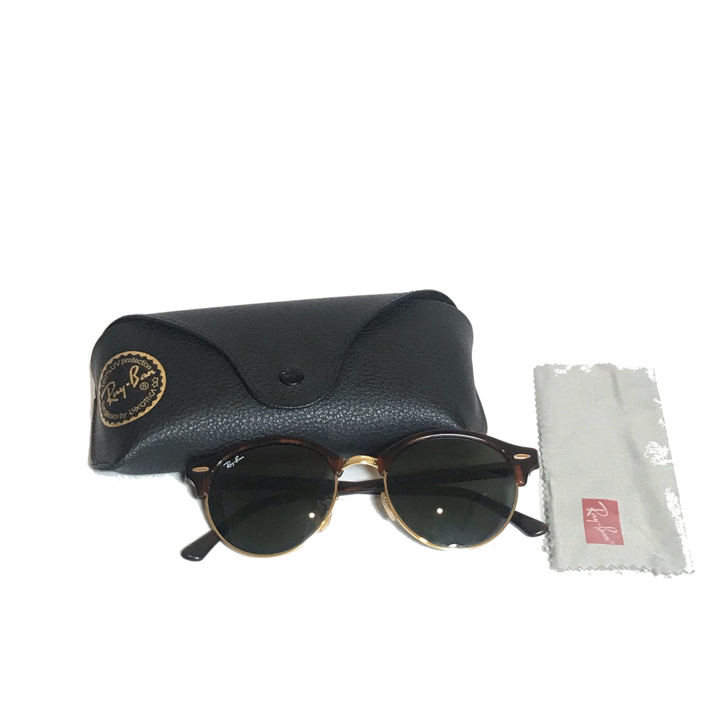 Ray-Ban Tortoise-Green RB4246 Unisex Round Sunglasses | Gently Used |