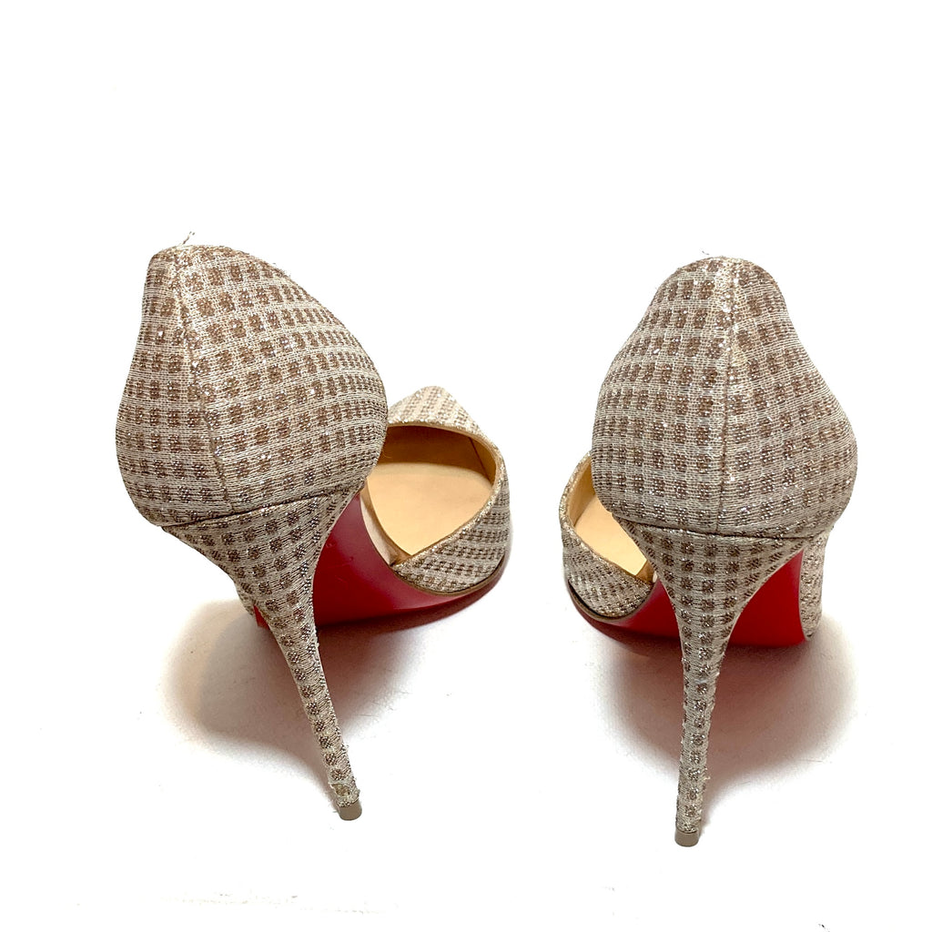 Christian Louboutin 'IRIZA' Nude Metallic Pumps | Gently Used |