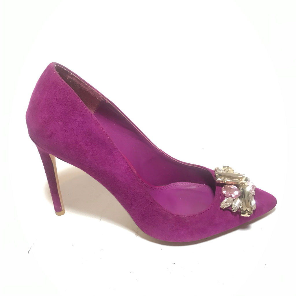 Dune Purple Suede 'Bardot' Pointed Pumps | Pre Loved |