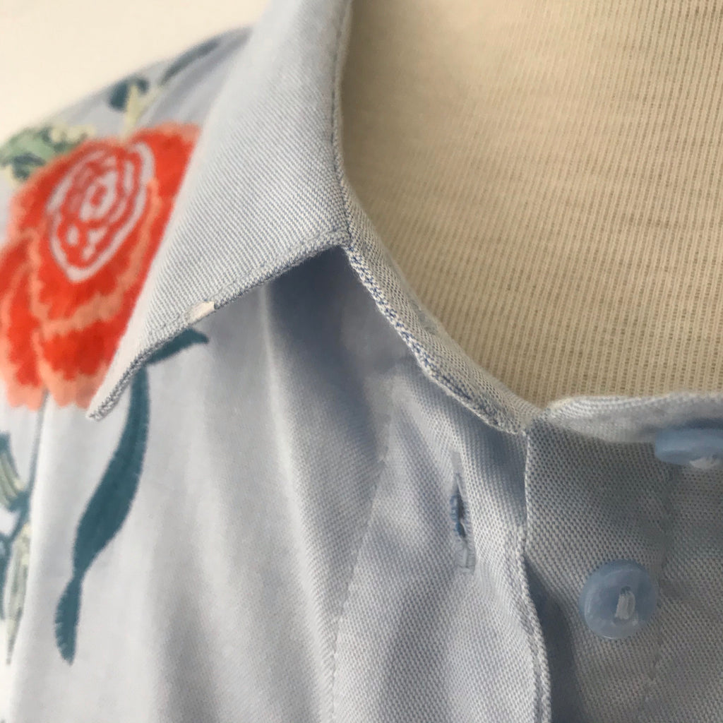 ZARA Embroidered Cotton Shirt | Brand New |