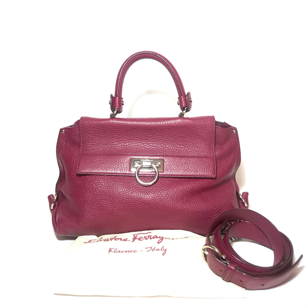 Salvatore Ferragamo Maroon Sofia Leather Tote | Gently Used |