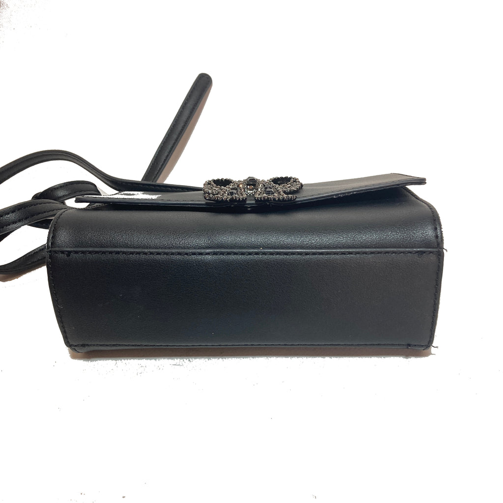 Aldo Black Glitter Bow Cross Body Bag | Gently Used |