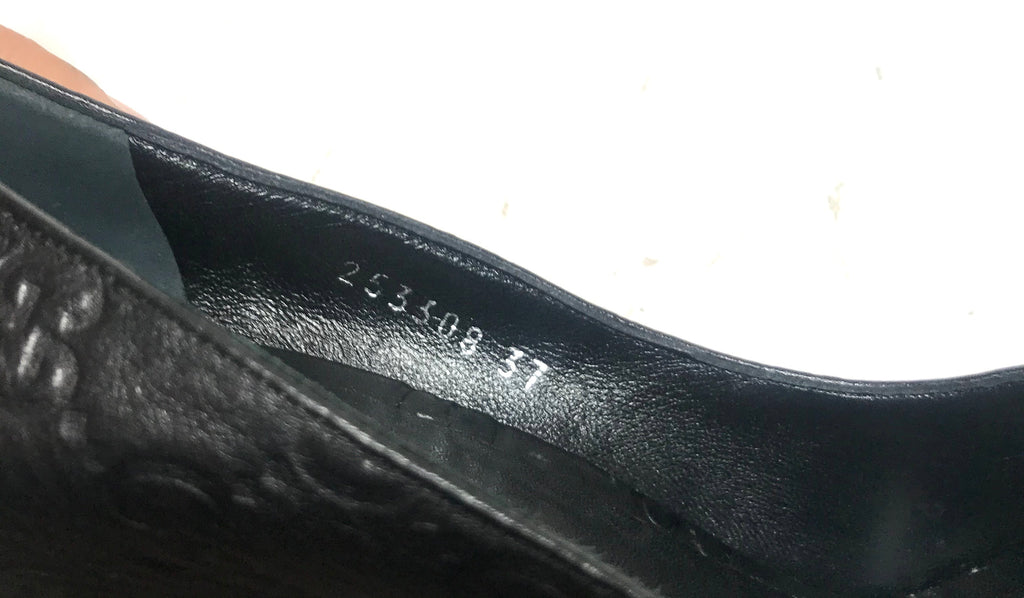 Gucci Black Leather 'Guccisma' Peep-toe Heels | Gently Used |