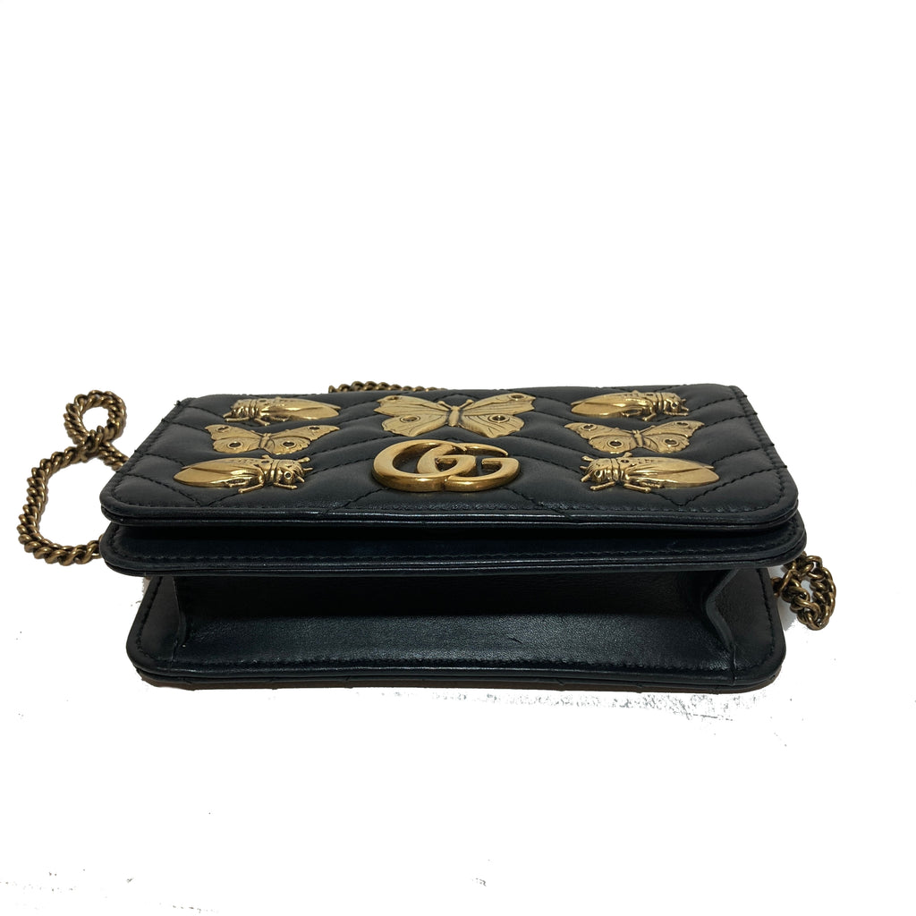 Gucci 'Marmont' Black Bug Mini Shoulder & Belt Bag | Pre Loved |