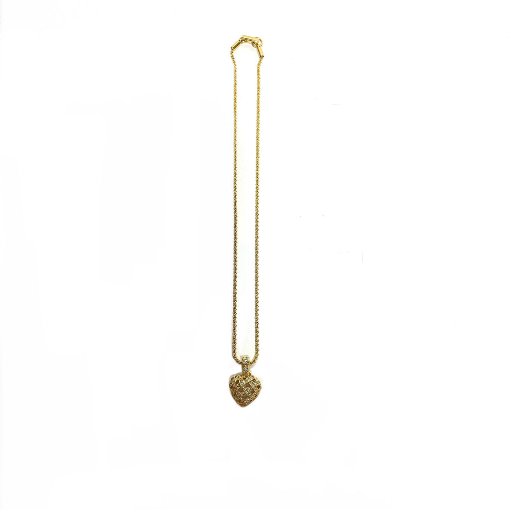 Swarovski Gold Crystal Heart & Chain | Like New |