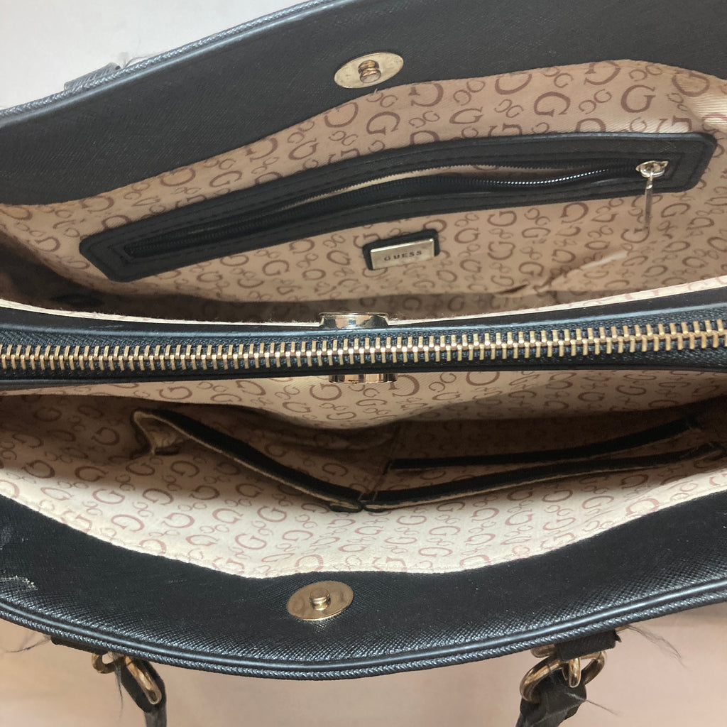 Guess Black Leatherette Tote | Pre Loved |