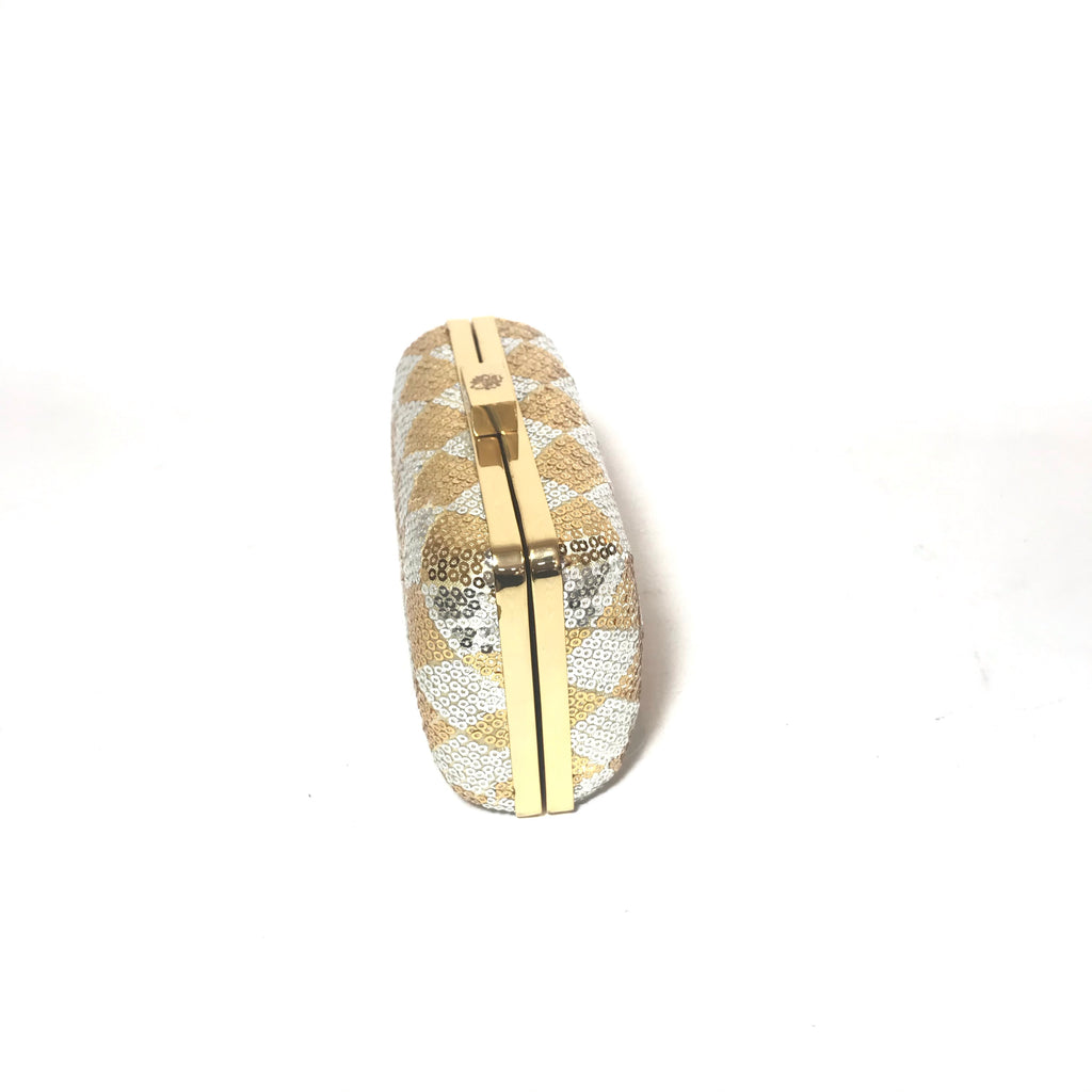 BCBGeneration Gold & Silver Sequins Small Box Clutch | Like New |