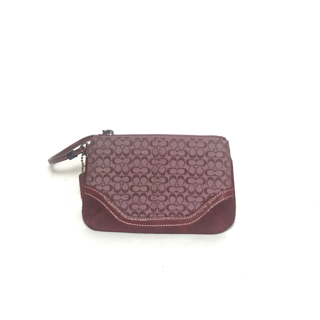 Coach Maroon Monogram Wristlet | Pre Loved |