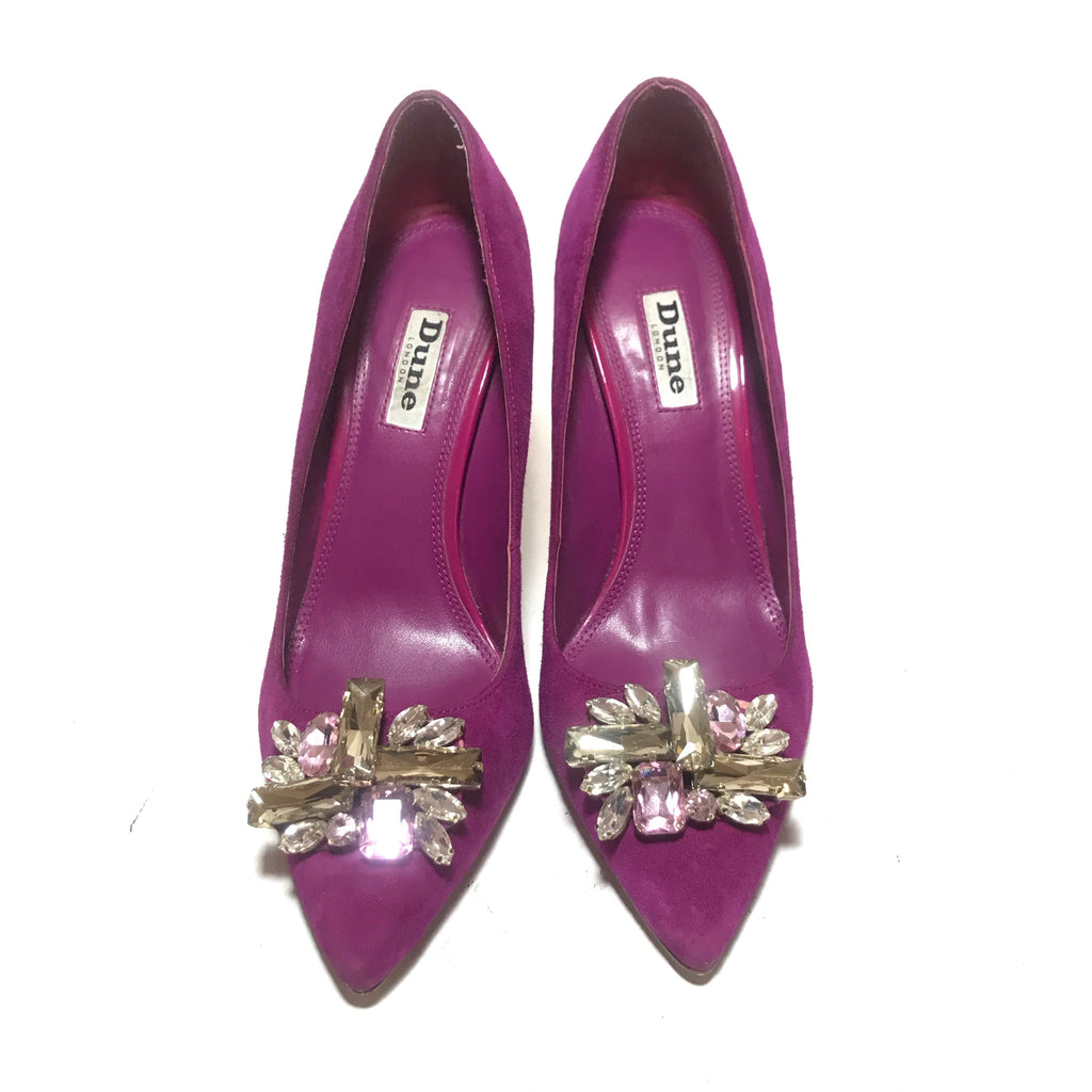 Dune Purple Suede 'Bardot' Pointed Pumps | Pre Loved |