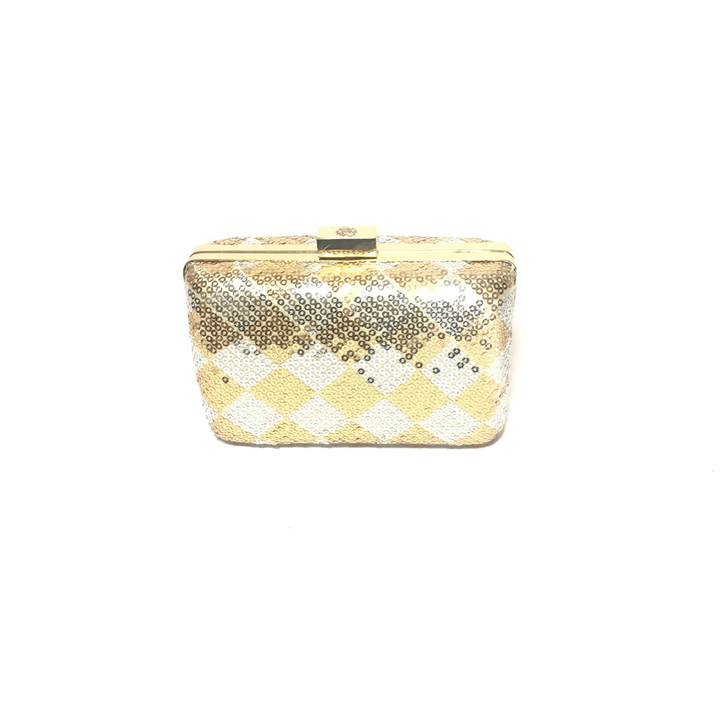 BCBGeneration Gold & Silver Sequins Small Box Clutch | Like New |