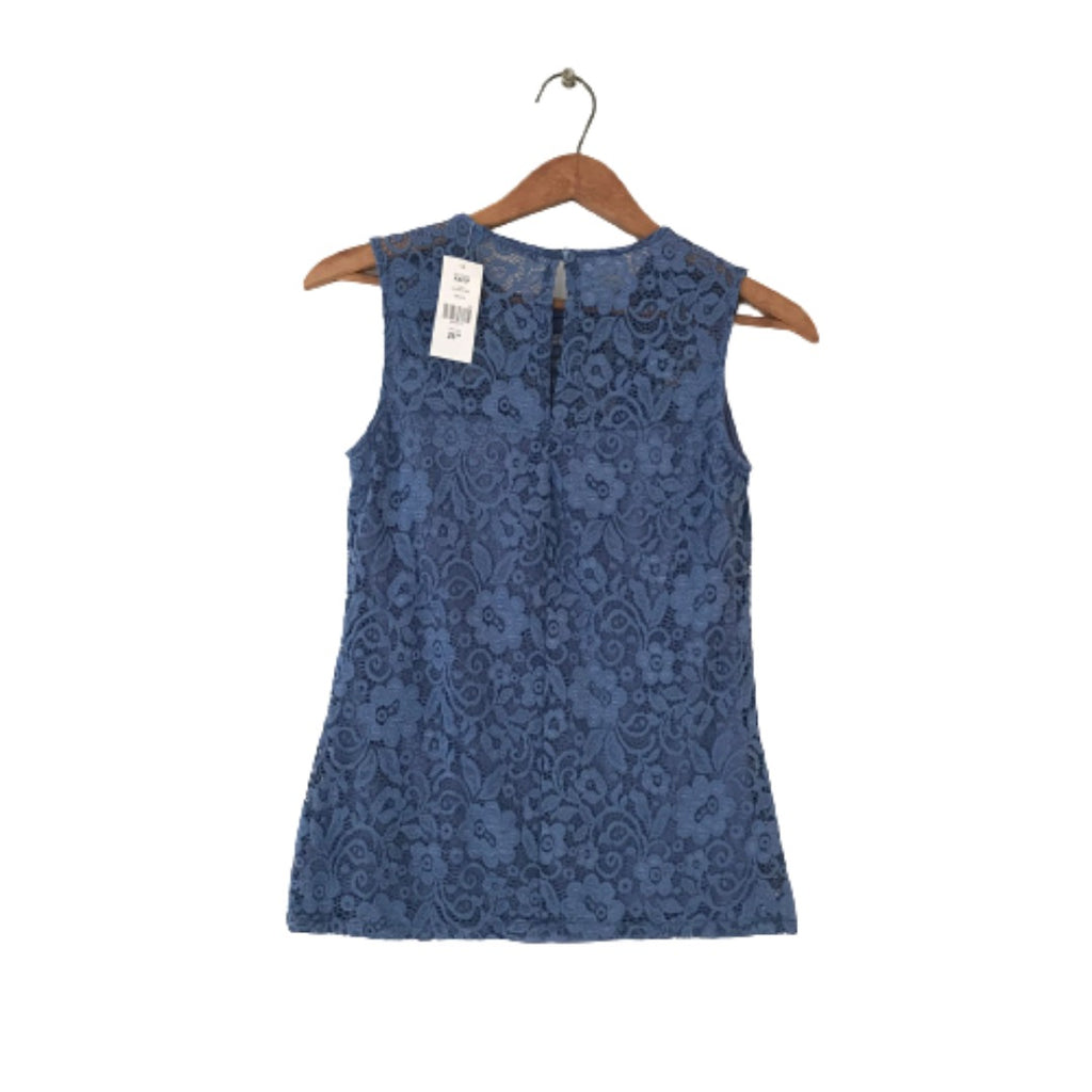 Suzy Shier Blue Lace Sleeveless Top | Brand New |