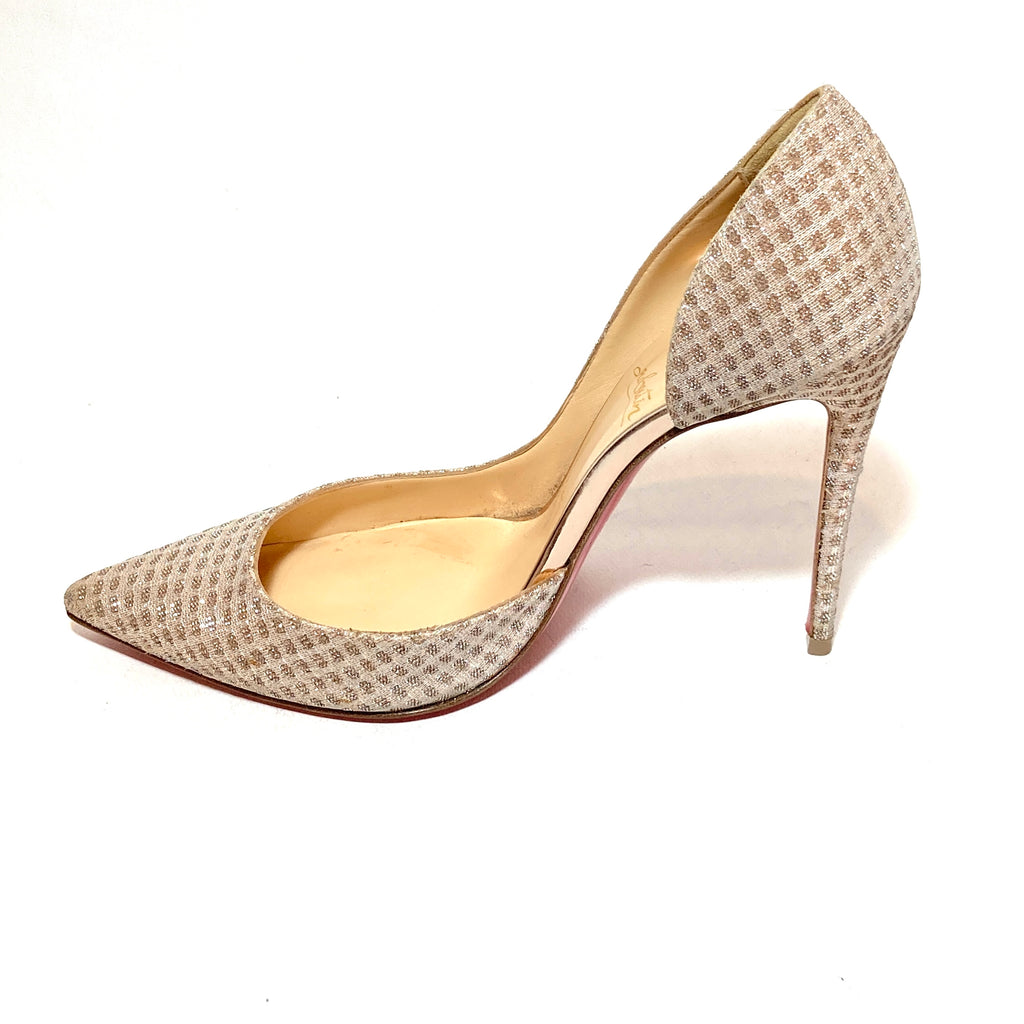 Christian Louboutin 'IRIZA' Nude Metallic Pumps | Gently Used |