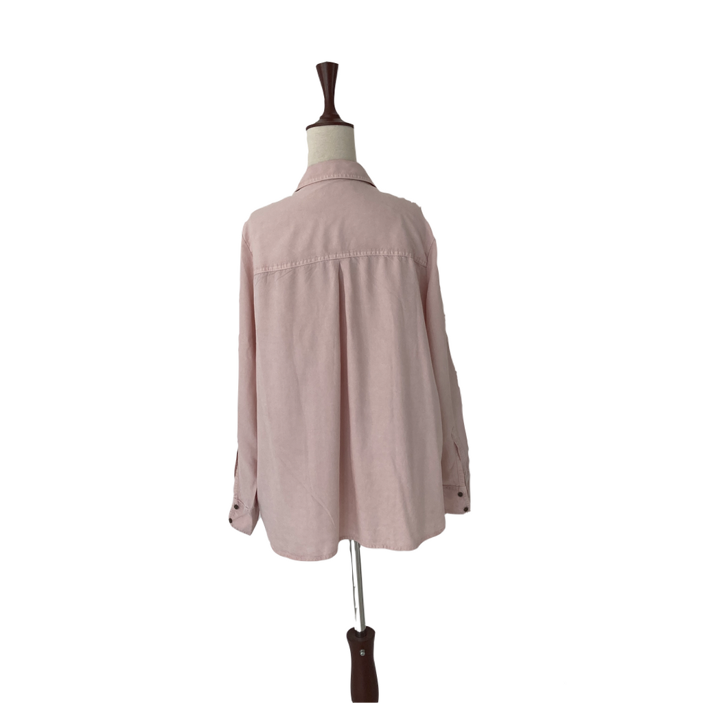 M&S Collection Pink Collared Linen Shirt | Gently Used |