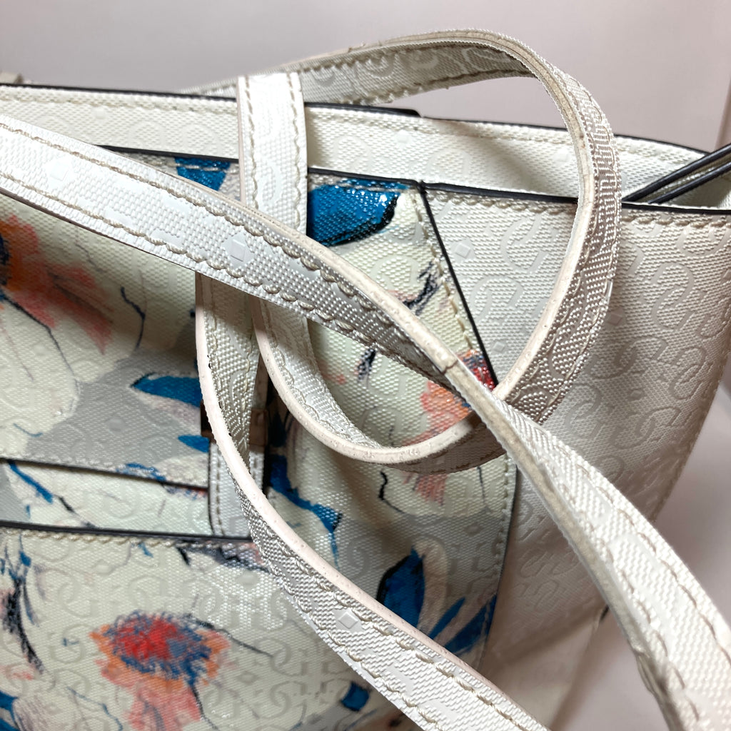 Guess White Floral Printed Shoulder Bag | Pre Loved |