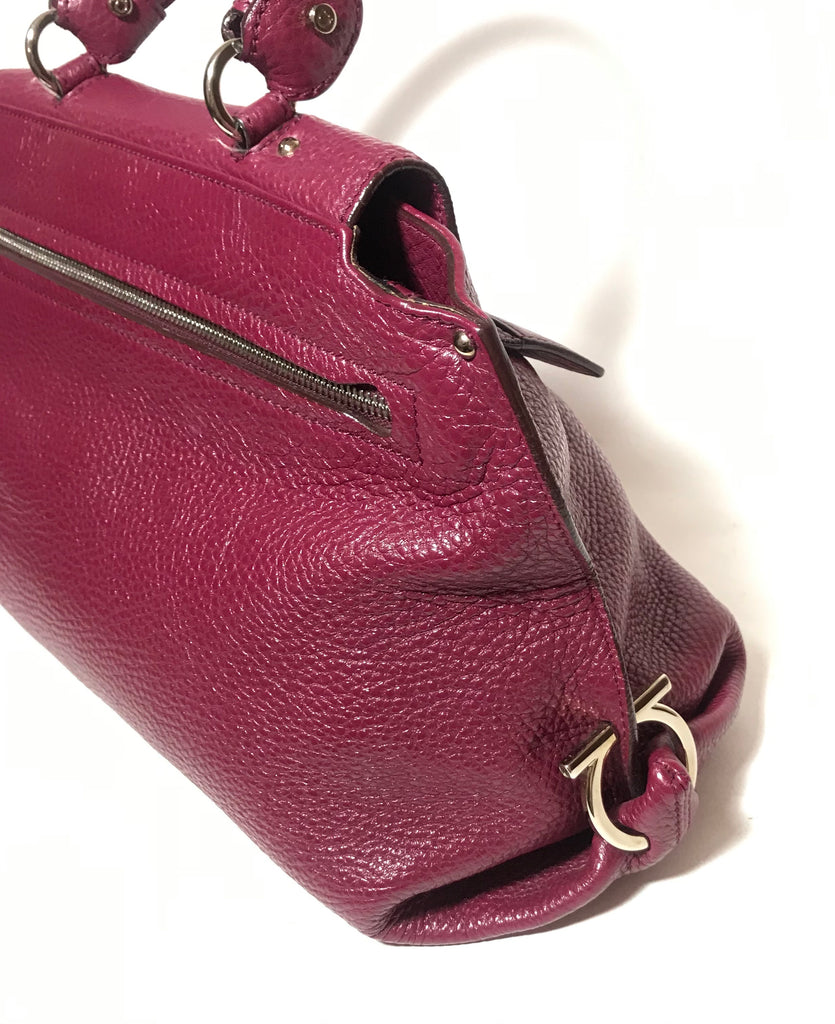 Salvatore Ferragamo Maroon Sofia Leather Tote | Gently Used |