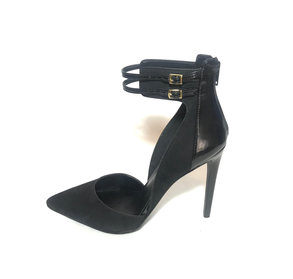 ALDO Black Suede Ankle Strap Pointed Pumps | Like New |