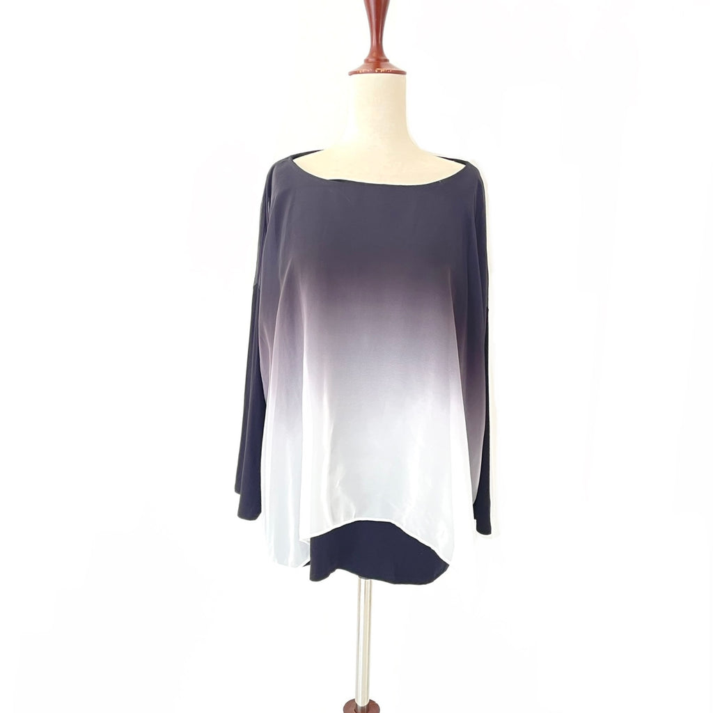 Wallis Black, grey & white blouse | Gently Used |