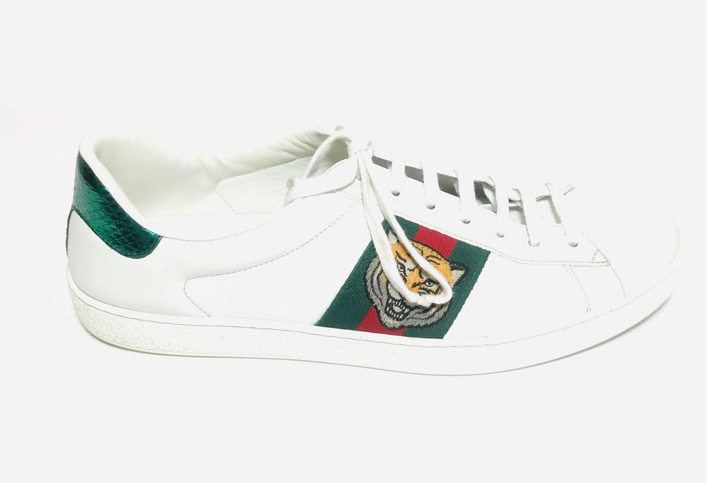 Gucci Men's White Tiger Ace Sneakers | Pre Loved |