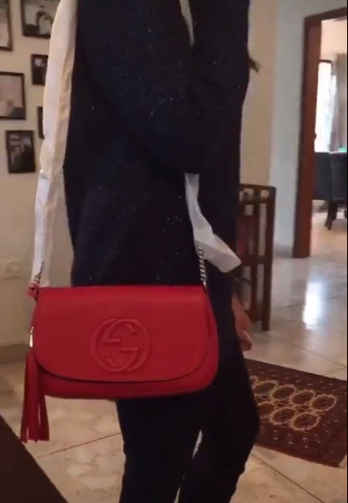 Gucci SOHO Red Leather 'Borsa' Chain Shoulder Bag | Brand New |