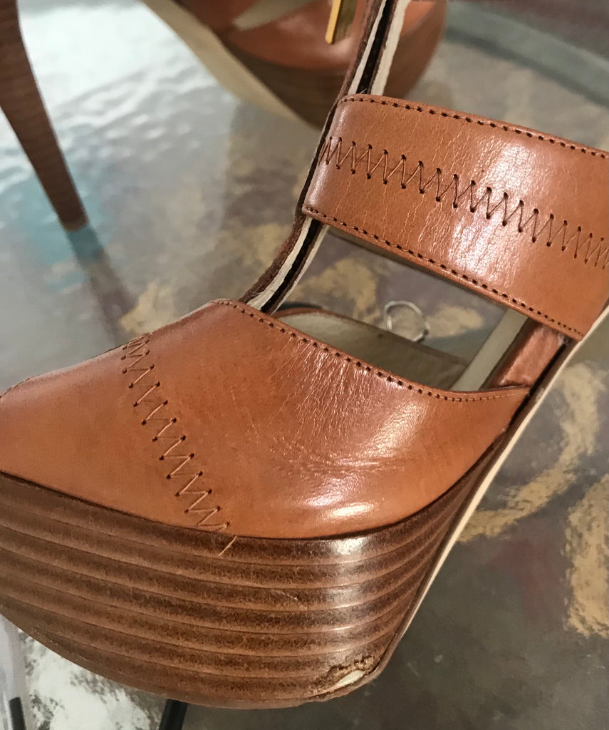 Michael Kors Tan Zip Berkley Heels | Like New |