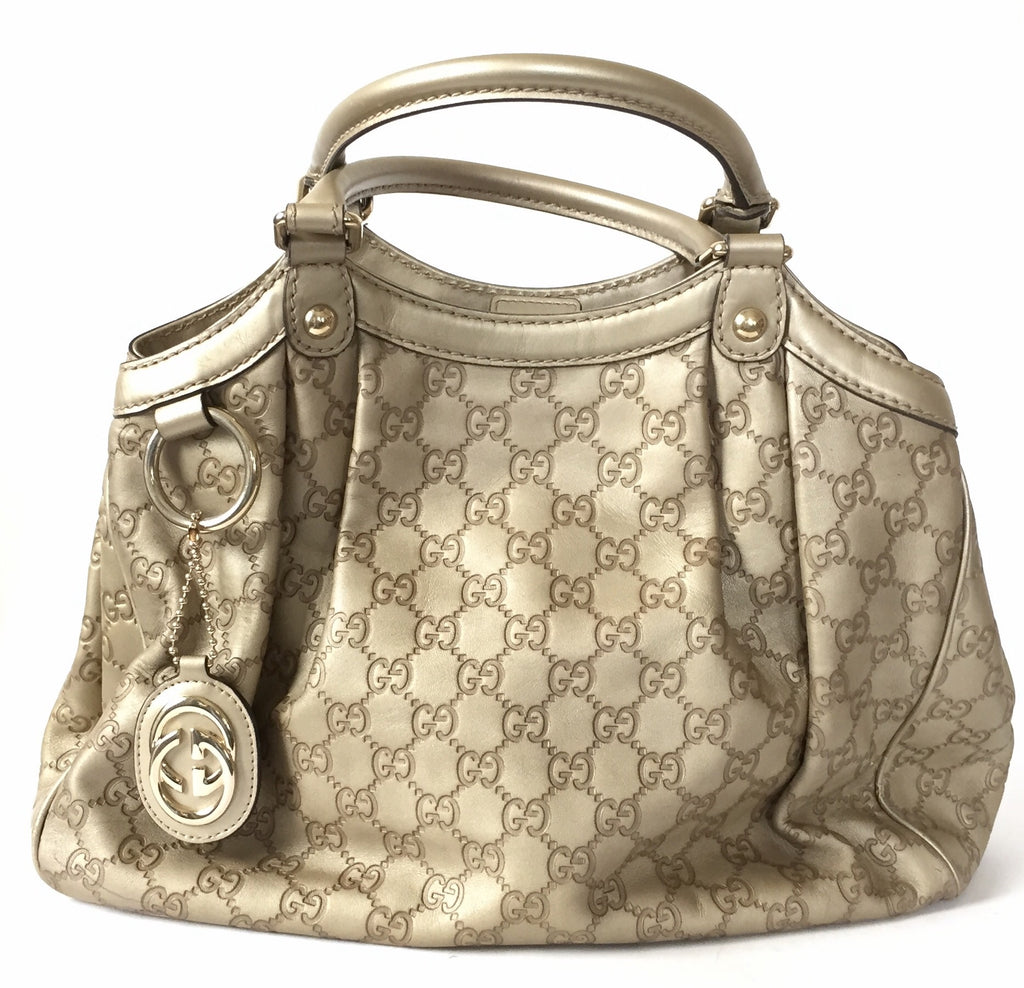 Gucci Metallic Leather 'Borsa Sukey' Tote Bag | Gently Used |