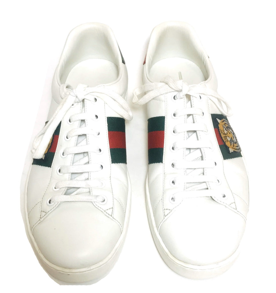 Gucci Men's White Tiger Ace Sneakers | Pre Loved |