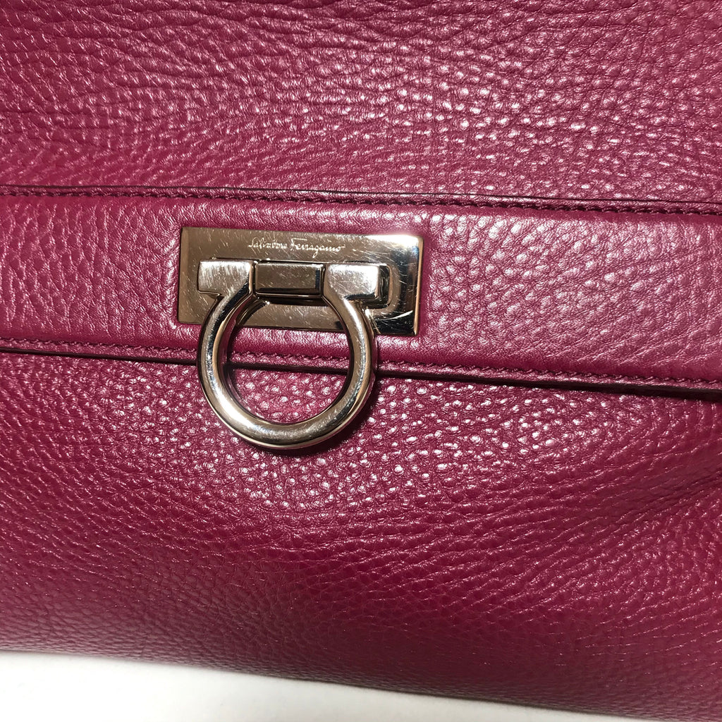 Salvatore Ferragamo Maroon Sofia Leather Tote | Gently Used |