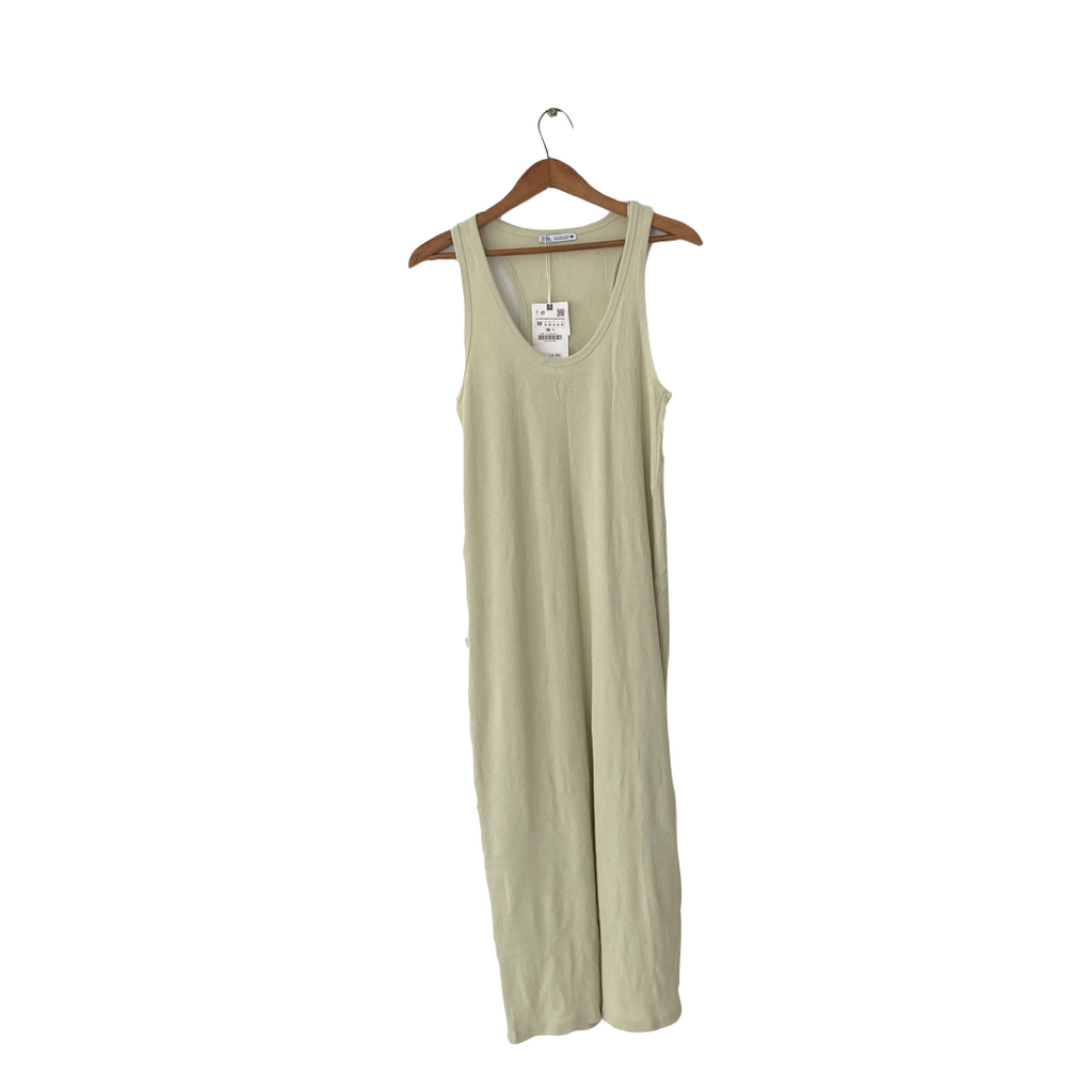ZARA Mint Green Ribbed Maxi Dress | Brand New |