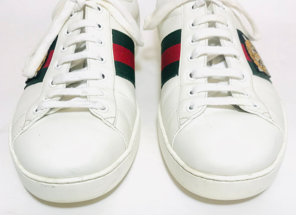 Gucci Men's White Tiger Ace Sneakers | Pre Loved |