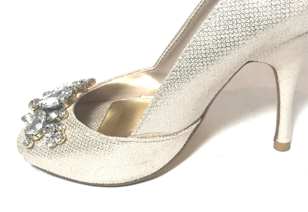 Roland Cartier 'Dekoda' Gold Peep-toe Heels | Pre Loved |
