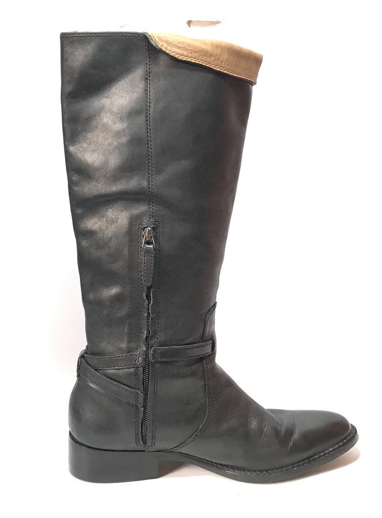 Massimo Dutti Black Leather Boots