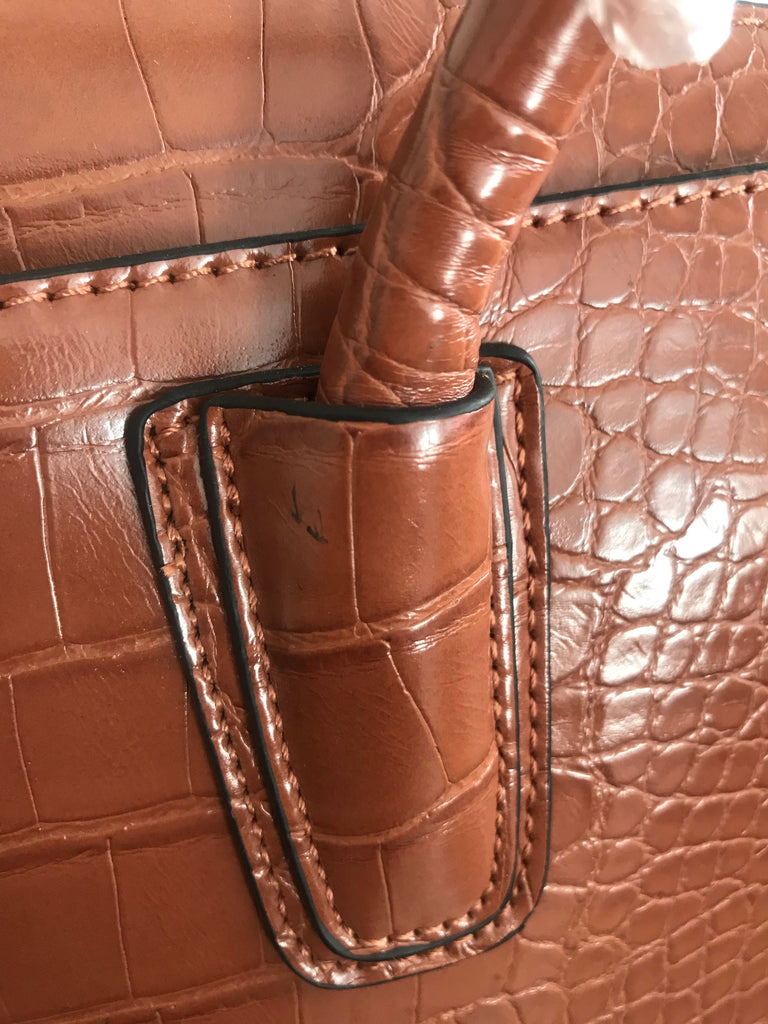CLEO Tan Croc Print Tote | Brand New |