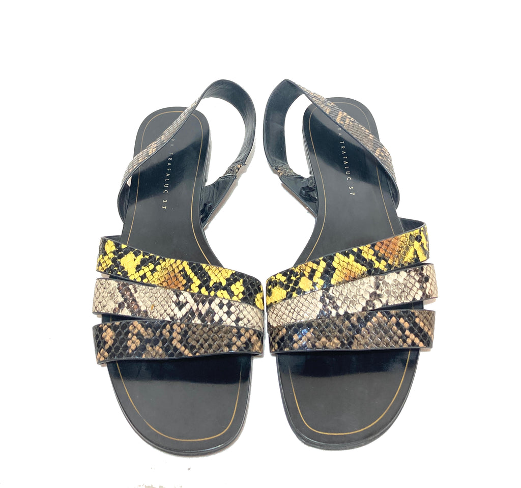 Zara Snakeskin Flat Sandals | Pre Loved |