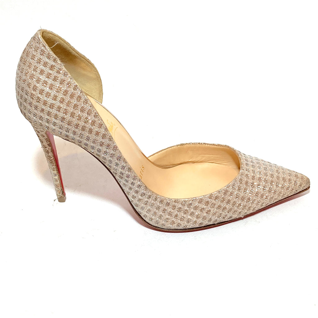 Christian Louboutin 'IRIZA' Nude Metallic Pumps | Gently Used |