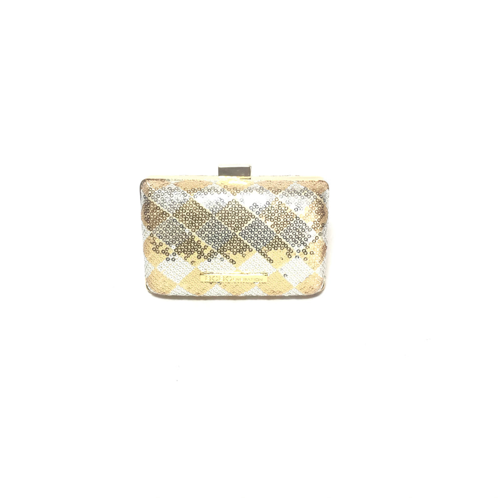 BCBGeneration Gold & Silver Sequins Small Box Clutch | Like New |