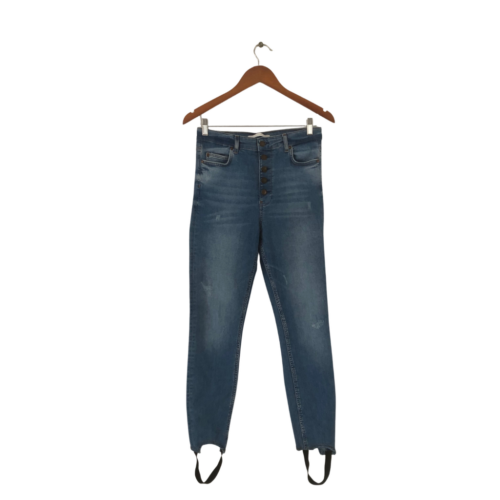 ZARA Blue Denim Skinny Stirrup Jeans | Gently Used |