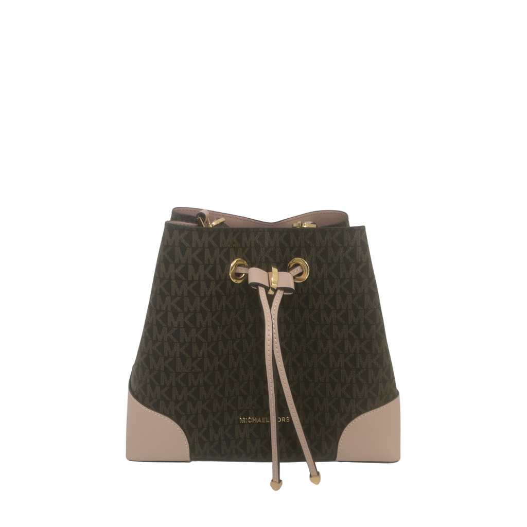 Michael Kors Mercer Gallery Monogram & Pink Shoulder Bag | Brand New |