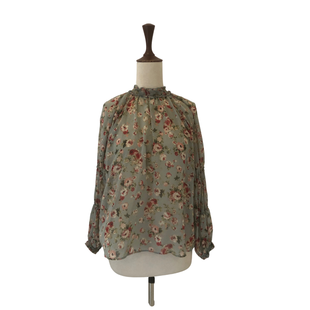 ZARA Floral Printed Sheer Blouse | Gently Used |