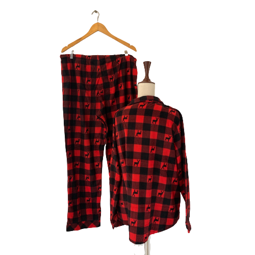 La Vie En Rose Red & Black Flannel PJ Set | Brand New |