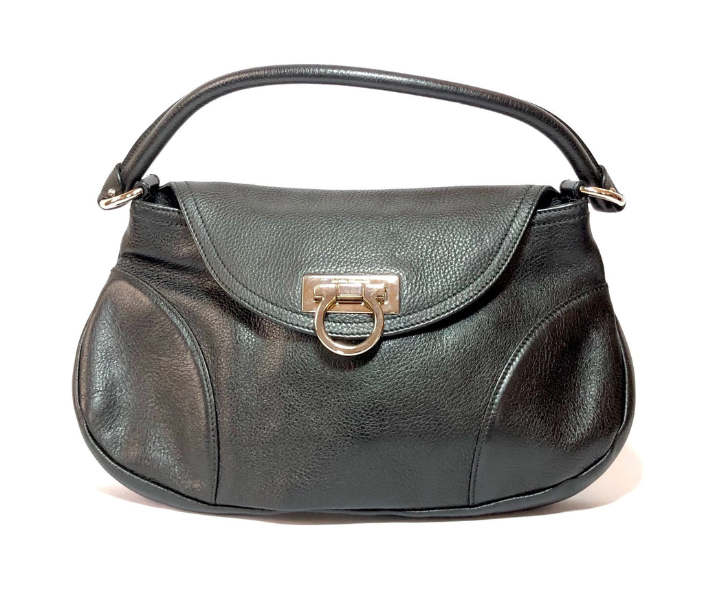Salvatore Ferragamo Black Leather Shoulder Bag | Gently Used |