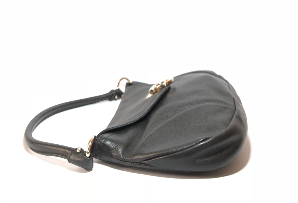 Salvatore Ferragamo Black Leather Shoulder Bag | Gently Used |