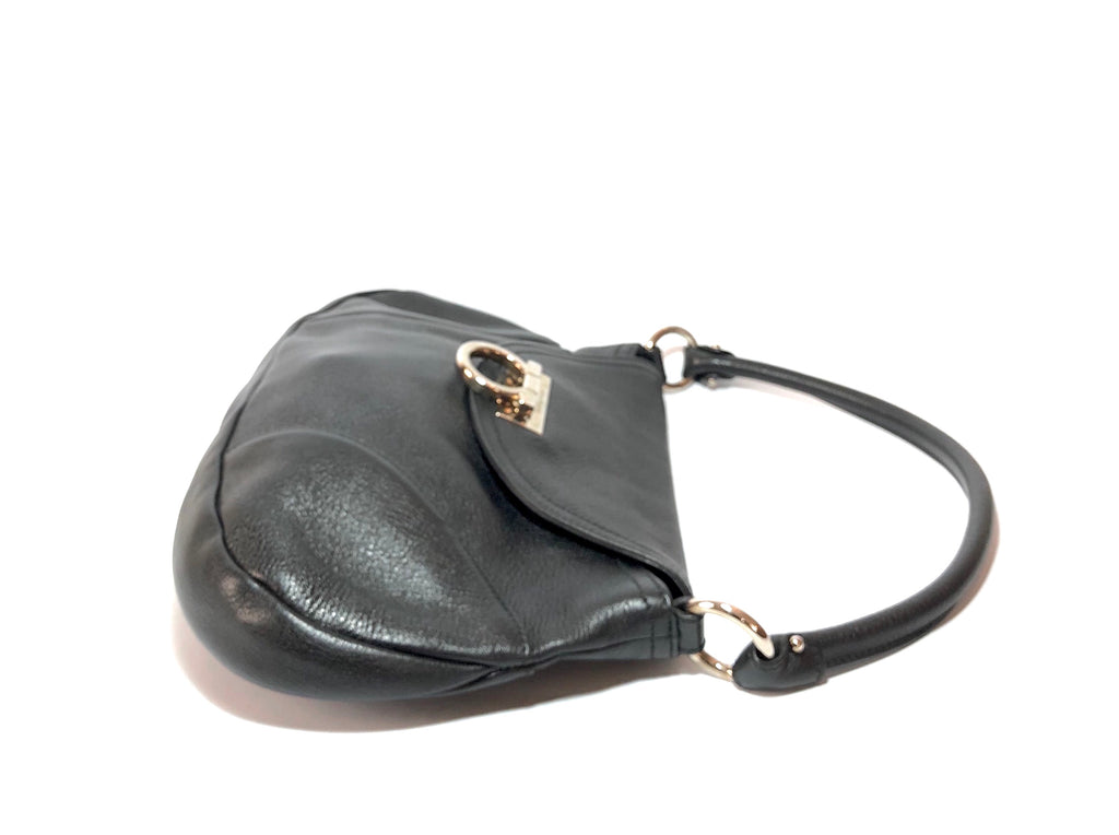 Salvatore Ferragamo Black Leather Shoulder Bag | Gently Used |
