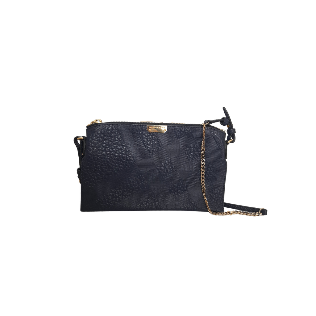 Burberry Navy Blue Leather Crossbody Bag | Gently Used |