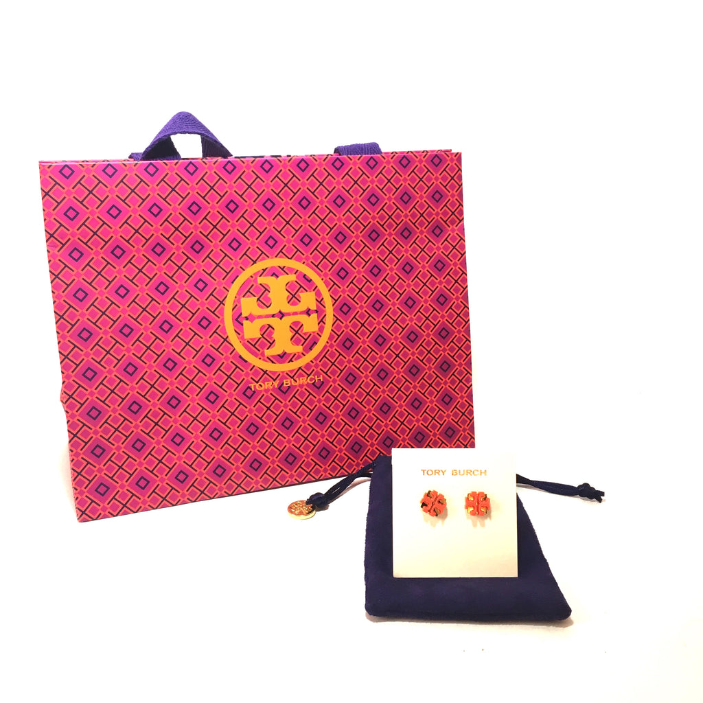 Tory Burch Enamel Large T Logo Studs | Brand New |