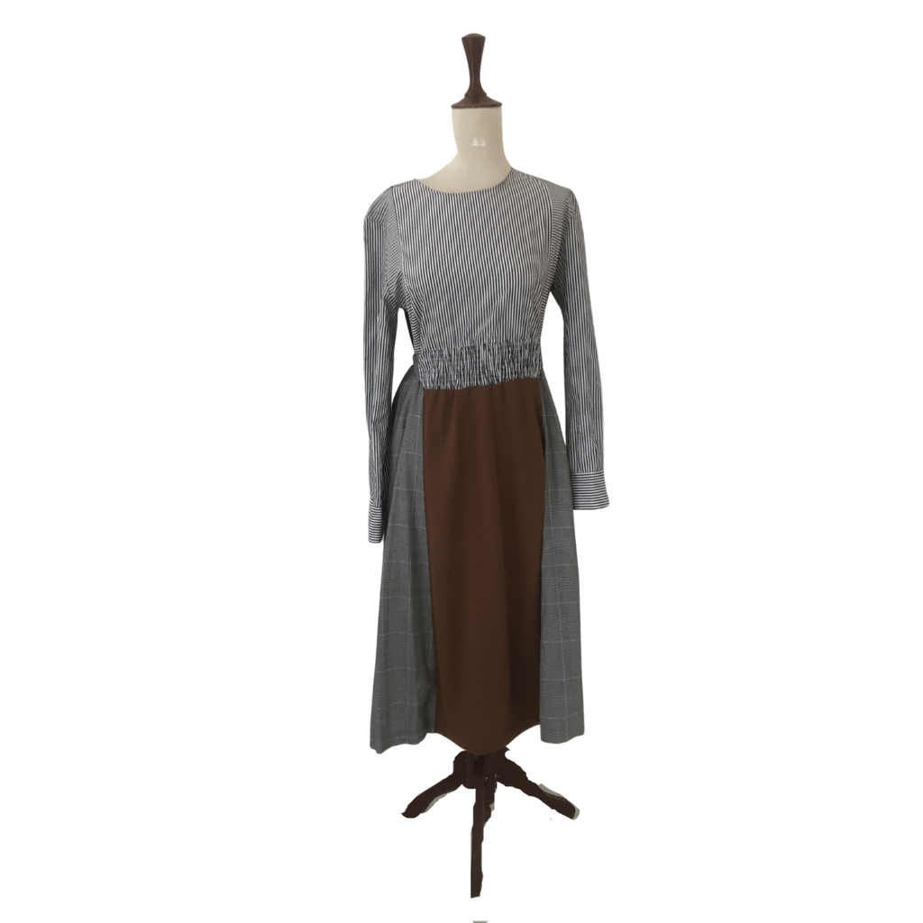 ZARA Striped and Brown Dress | Brand New |
